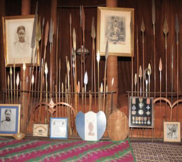Traditional beehive shaped thatched royal palace at King's Palace Museum in Nyanza, southern Rwanda 