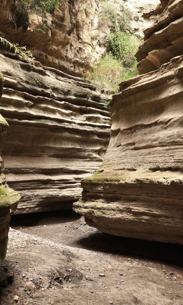 Rock formations and scenic landscape in Hell's Gate National Park, Kenya 