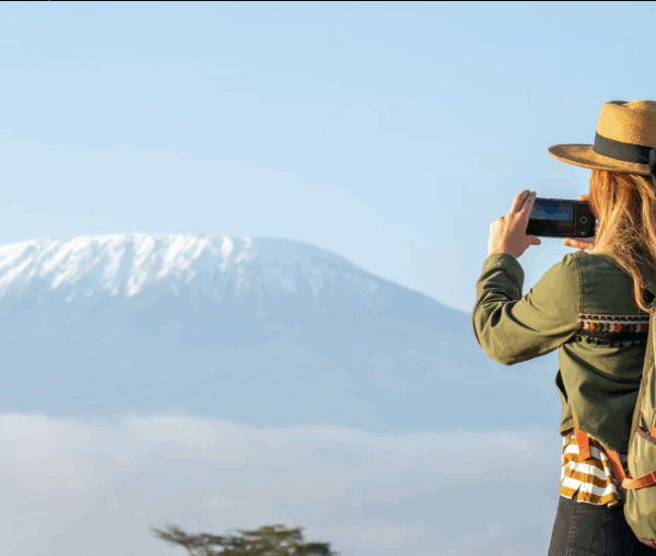 Majestic Mount Kilimanjaro views without climbing, seen on safari in Tanzania.