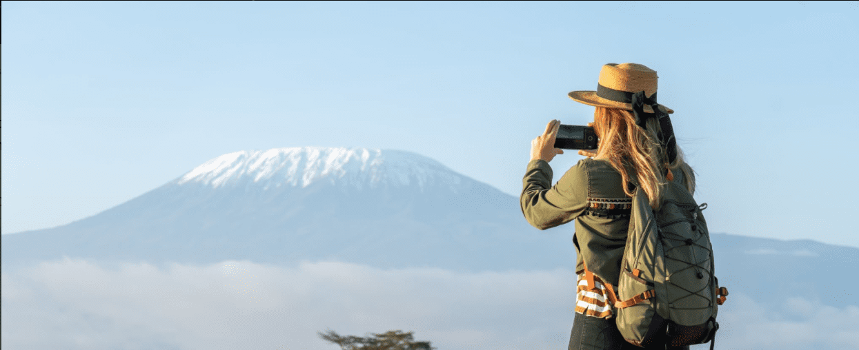 Majestic Mount Kilimanjaro views without climbing, seen on safari in Tanzania.