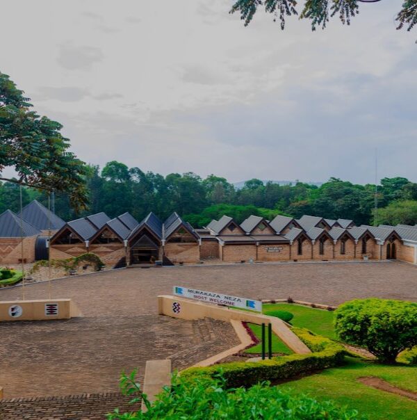 Exterior view of the Ethnographic Museum in Huye, showcasing traditional Rwandan architecture and cultural significance
