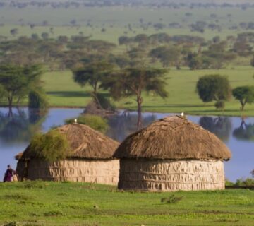 Luxury glamping tent in the Masai Mara with stunning wildlife views and comfortable amenities for a unique safari experience 