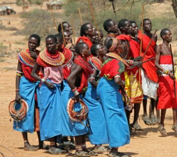 Maasai people in traditional attire, showcasing their vibrant culture and rich heritage in Kenya 