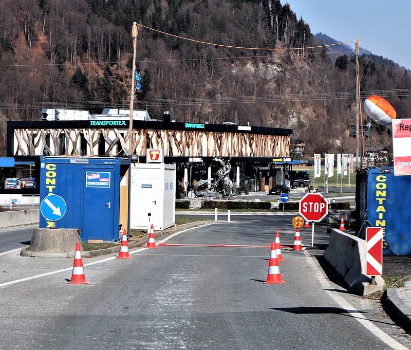 international border checkpoint for inspection during border crossing.