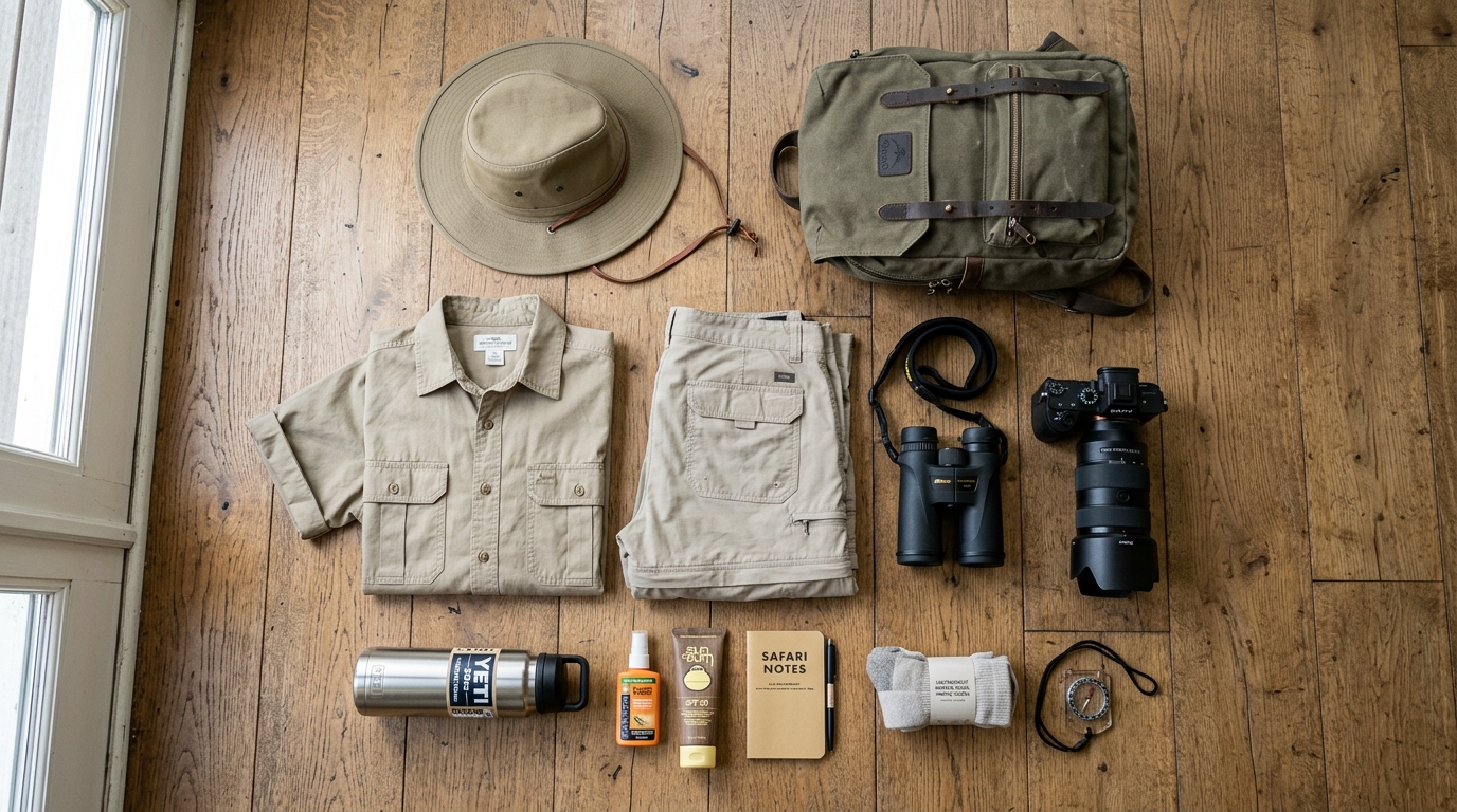 Birder observing colorful East African birds through binoculars during a morning safari experience.
