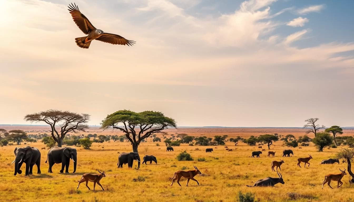 diverse birds and wildlife across Tanzania's golden grasslands