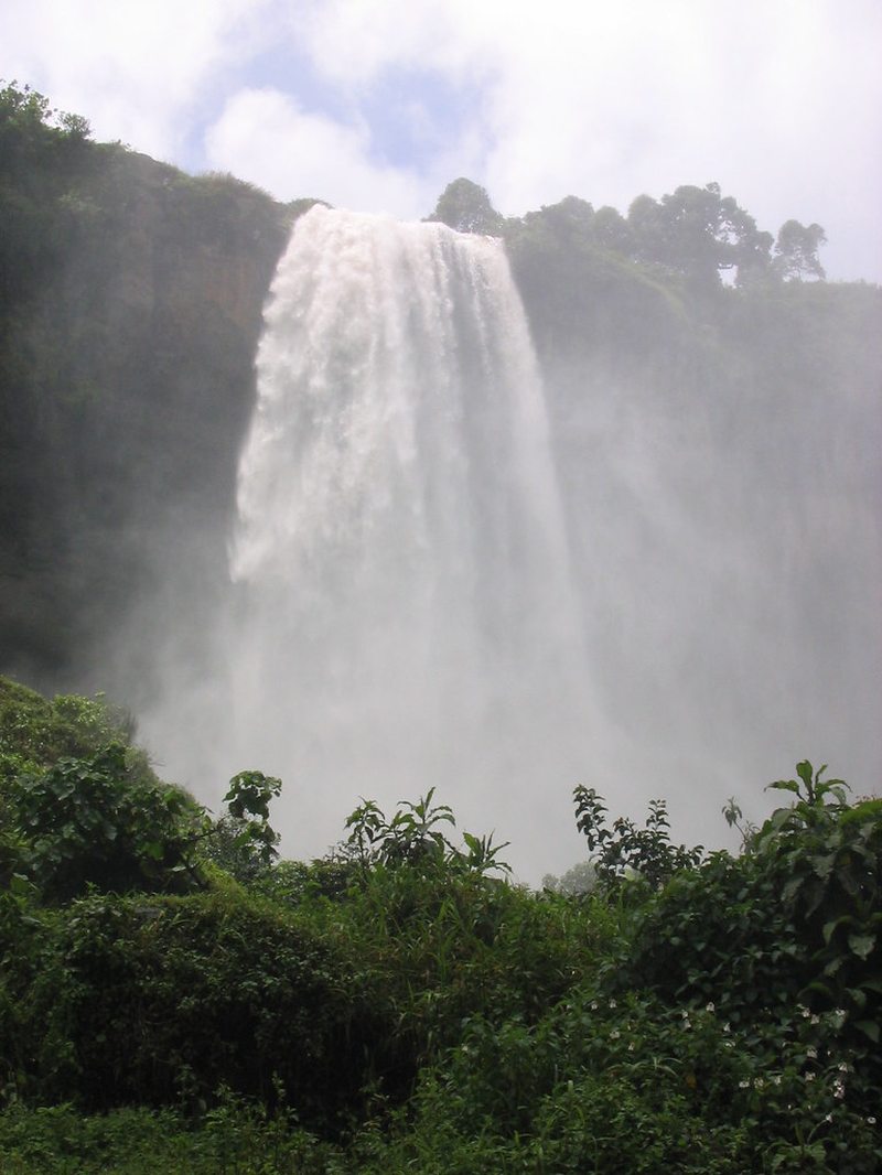 Sipi Falls cascading down the slopes of Mount Elgon, Uganda