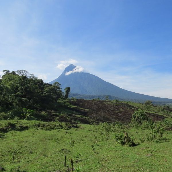 Volcanic peak in the Virunga mountain region near Nyiragongo