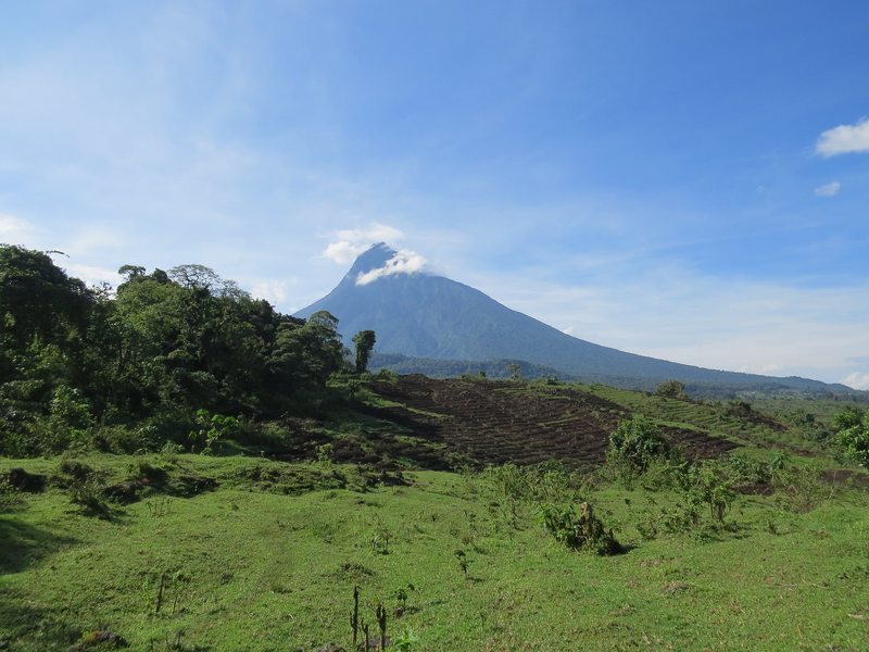 Volcanic peak in the Virunga mountain region near Nyiragongo