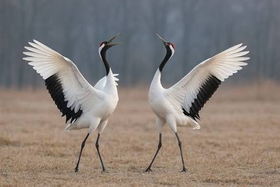 How Do Crowned Cranes Perform Their Dance?