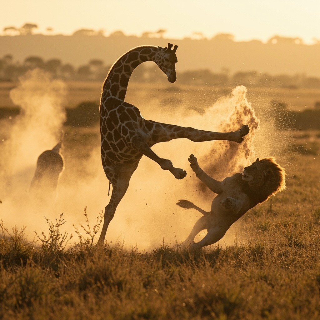 How Do Giraffes Defend Against Lions?