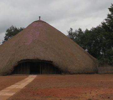 A traditional thatched roof cultural site in the Kampala area, Uganda