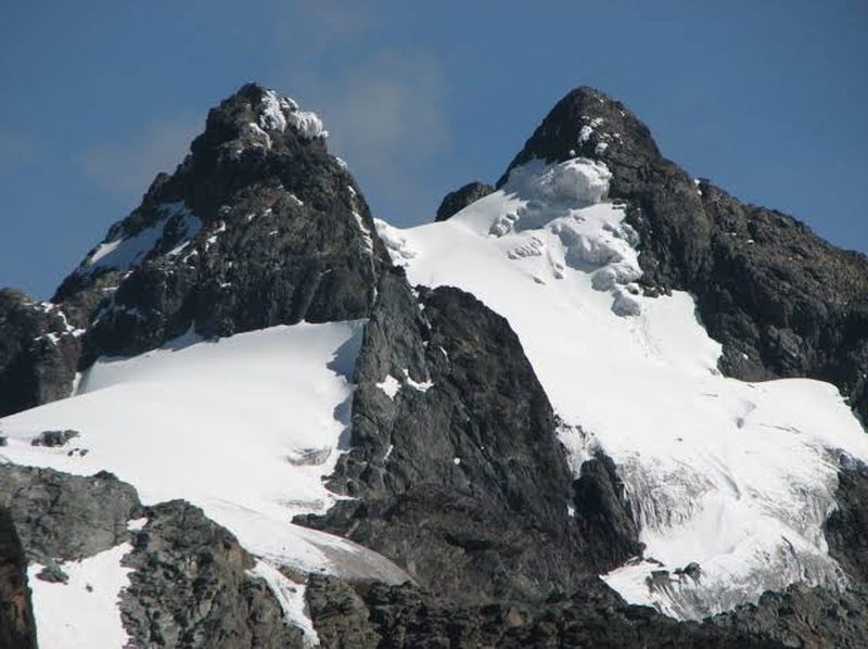 Glacier peaks of the Rwenzori Mountains, Uganda