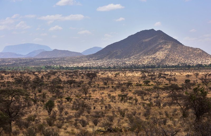 Arid landscape and hills of Samburu National Reserve, Kenya