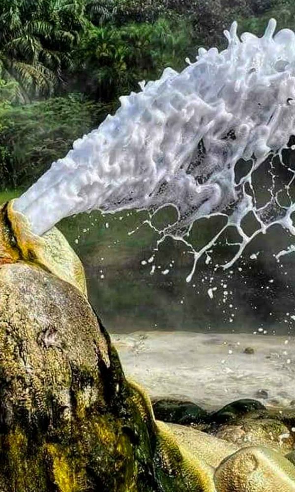 Boiling mineral water at the Sempaya hot springs in Semuliki National Park, Uganda
