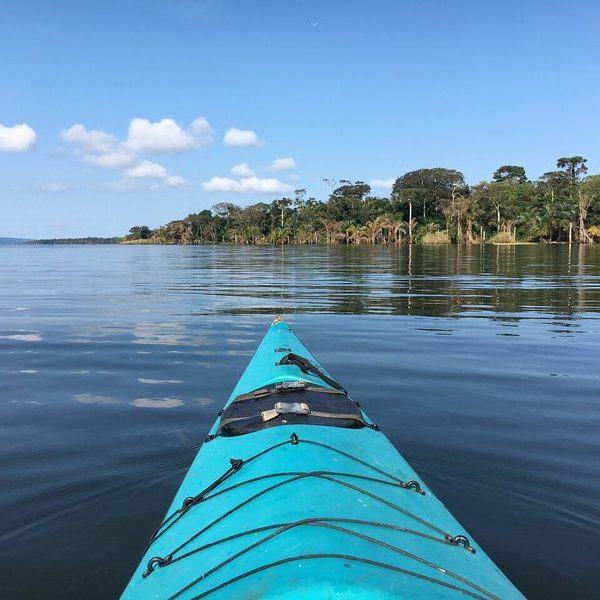 Kayaking view of the Ssese Islands shoreline on Lake Victoria, Uganda